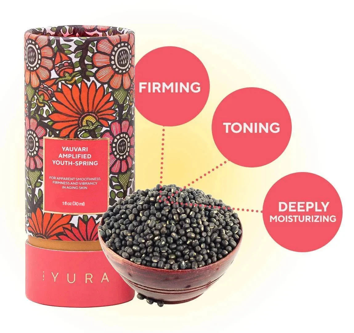 iYURA's Yauvari Amplified Youth Spring - Potent Black Gram Firming and Toning Action – For Plump, Smooth & Intensely Moisturized Skin