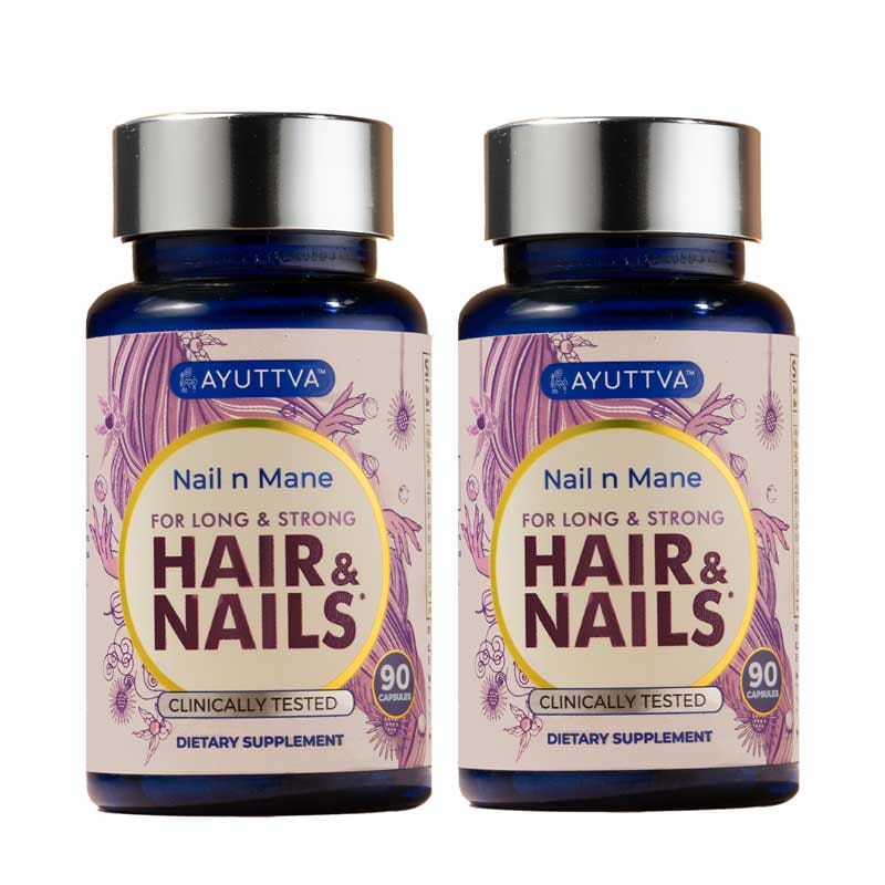 Nail n Mane - Ayuttva - An Ayurvedic Supplement to Get Healthy, Strong and Lustrous Hair and Nails - Pack of 2