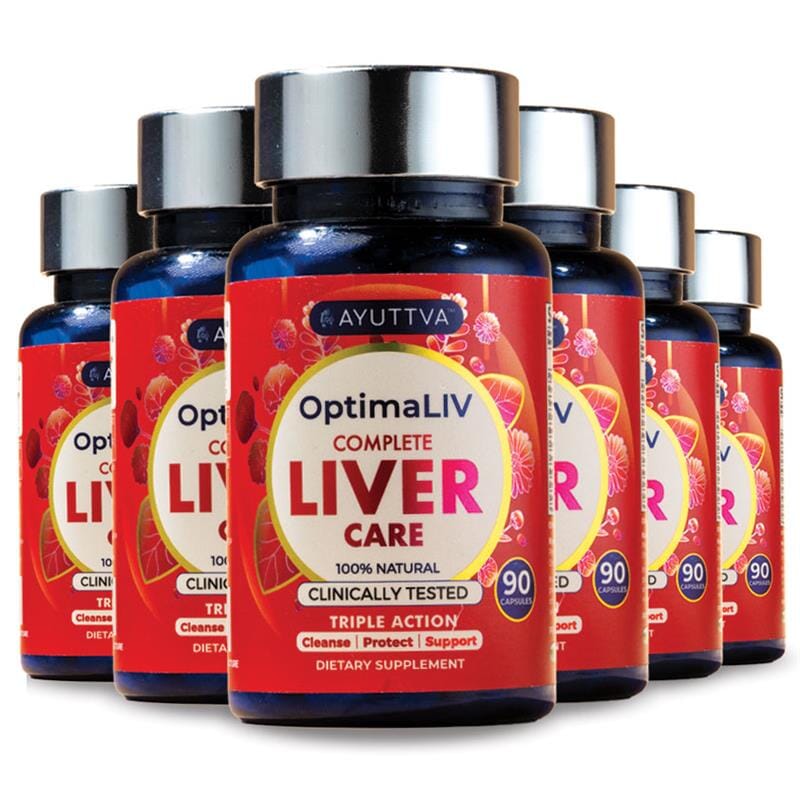 OptimaLIV | Clinically Tested, Triple-Action Ayurvedic Liver Function Supplement | Pack of 6