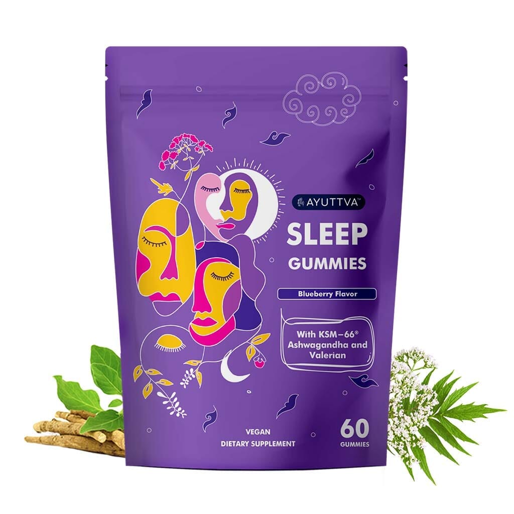 Sleep Gummies with KSM 66 Ashwagandha and Valerian Root for Blissful Sleep - Pack of 2