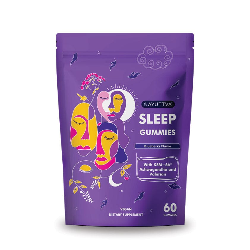 Sleep Gummies with KSM 66 Ashwagandha and Valerian Root for Blissful Sleep | Tasty Blueberry Flavor