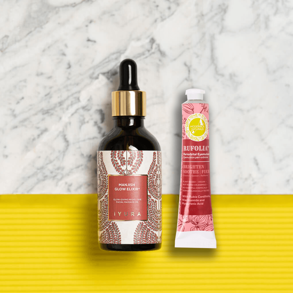 Manjistha Eye & Face Duo: Rufolia Periorbital Eyemulsion and Manjish Glow Elixir