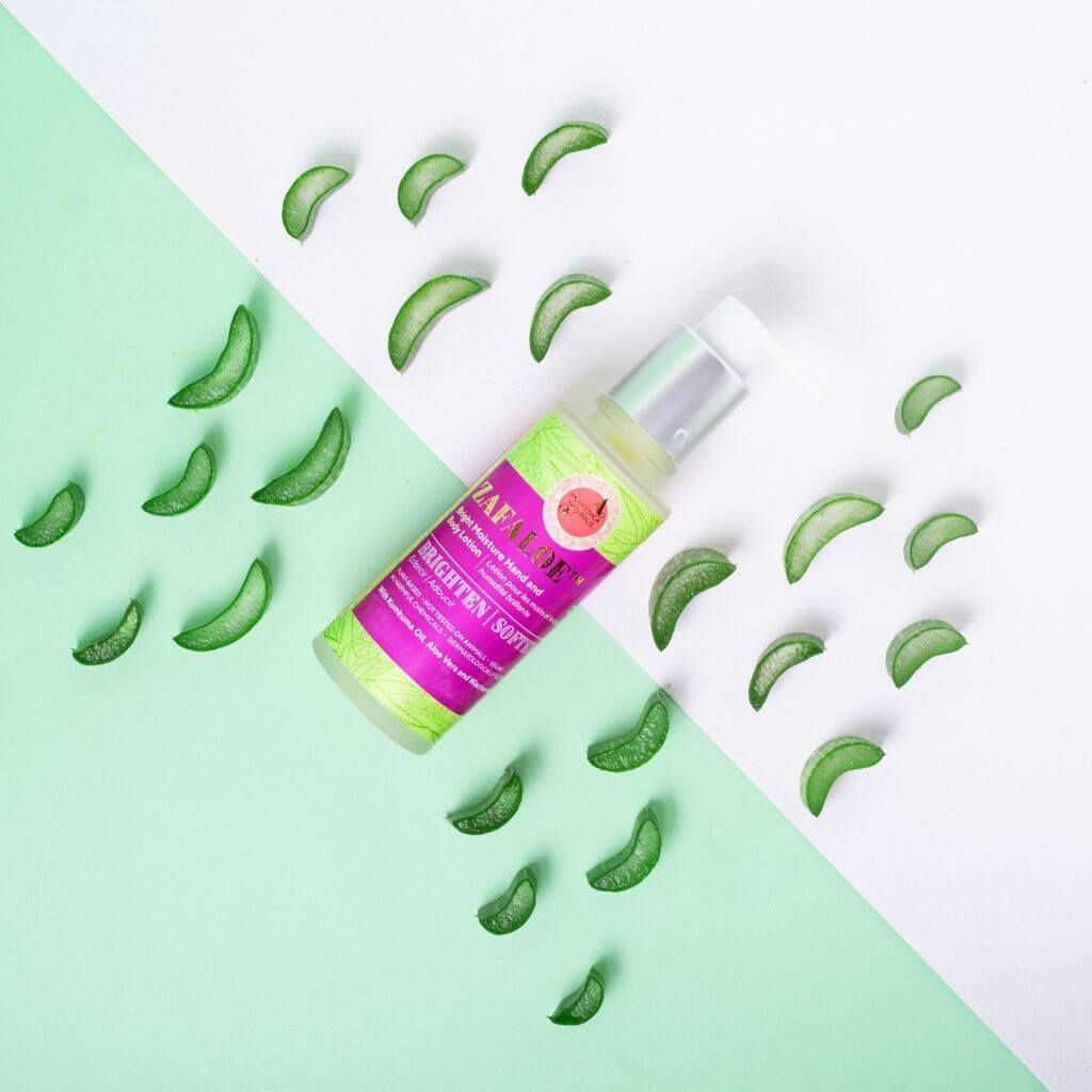 Saffron and Turmeric Body and Face Moisturizing Duo - Zafaloe Bright Moisture Hand and Body Lotion and Kesaradi Face Oil