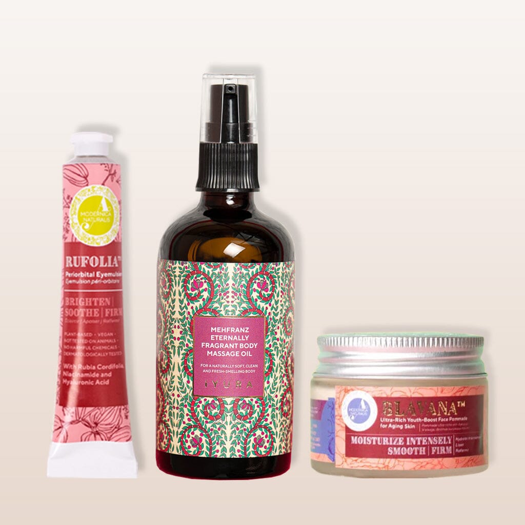 3-Piece Bestsellers Bundle - With an odor-eliminating body oil, around-the-eye skin firming cream and an age-defying moisturizer