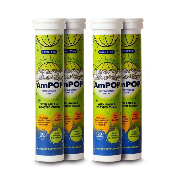 AmPOP for Quick Relief - The Only Ayurvedic Effervescent with 1500mg Amla Extract and Roasted Cumin- Pack of 2
