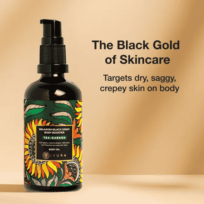 Balaayah Black Gram Body Booster | Tea-Garden Blend - iYURA's Ayurvedic, Skin-Firming Body Oil - For Dry, Mature, Aging Skin