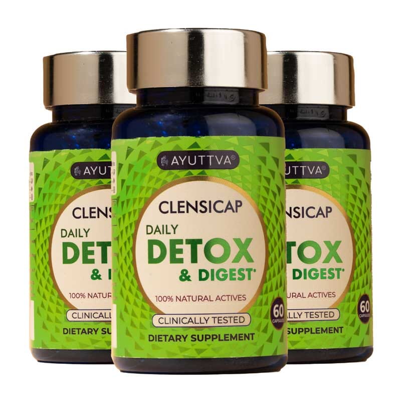 Clensicap - Daily Detox Supplement for Improved Strength, Stamina, Sleep and Digestion - Pack of 3