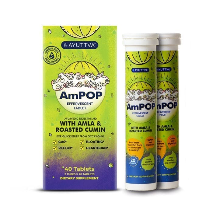 FREE GIFT: AmPOP for Quick Relief - The Only Ayurvedic Effervescent with 1500mg Amla Extract and Roasted Cumin